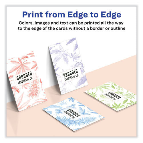 Image of Avery® Print-To-The-Edge Microperf Business Cards W/sure Feed Technology, Color Laser, 2x3.5, White, 160 Cards, 8/sheet,20 Sheets/pk