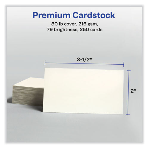 Image of Avery® Printable Microperforated Business Cards W/sure Feed Technology, Inkjet, 2 X 3.5, Ivory, 250 Cards, 10/sheet, 25 Sheets/pack