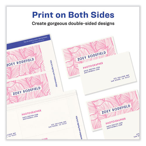 Image of Avery® Printable Microperforated Business Cards W/sure Feed Technology, Inkjet, 2 X 3.5, Ivory, 250 Cards, 10/sheet, 25 Sheets/pack