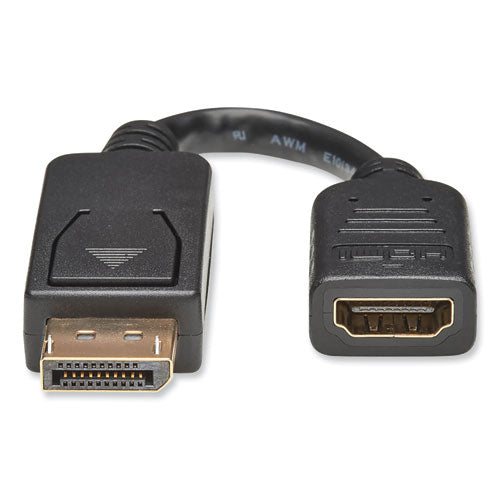 Image of Tripp Lite by Eaton DisplayPort to HDMI Adapter Cable, 6", Black