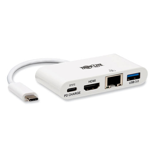 Image of Tripp Lite by Eaton 4k Dock With Charging And Ethernet, Usb C/4k Hdmi/usb A/pd Charging, White