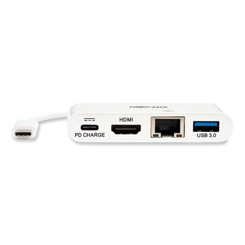 Image of Tripp Lite by Eaton 4k Dock With Charging And Ethernet, Usb C/4k Hdmi/usb A/pd Charging, White