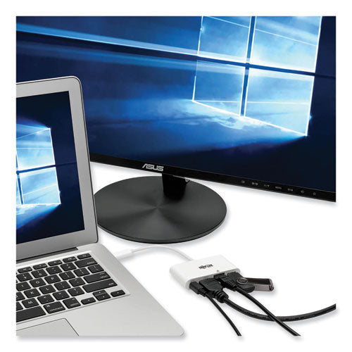 Image of Tripp Lite by Eaton USB 3.1 Gen 1 USB-C to HDMI Adapter, USB-A/USB-C PD Charging/Gigabit Ethernet, 3", White