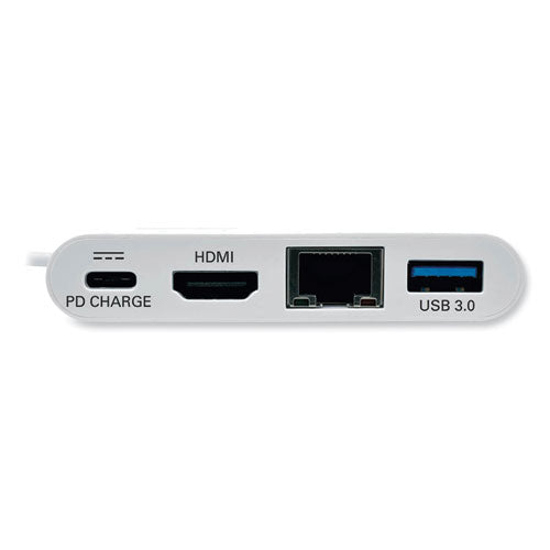Image of Tripp Lite by Eaton USB 3.1 Gen 1 USB-C to HDMI Adapter, USB-A/USB-C PD Charging/Gigabit Ethernet, 3", White