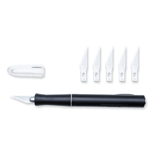 Image of X-ACTO® X2000 No-Roll Rubber Barrel Knife With #11 Replaceable Blade And Safety Cap