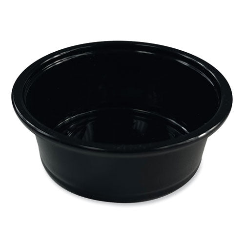 Image of Boardwalk® Souffle/Portion Cups, 1.5 oz, Plastic, Black, 2,500/Carton