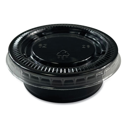 Image of Boardwalk® Souffle/Portion Cups, 1.5 oz, Plastic, Black, 2,500/Carton