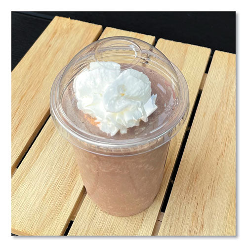 Image of Boardwalk® PET Cold Cup Dome Lids, Fits 9 oz Squat/12 oz Cold Cups, Plastic, Clear, 1,000/Carton