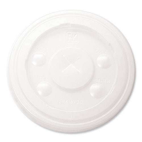 Image of Fabri-Kal® RK Cup Lids, Fits 16 oz to 20 oz Cold Cups, Plastic, Translucent, 1,000/Carton