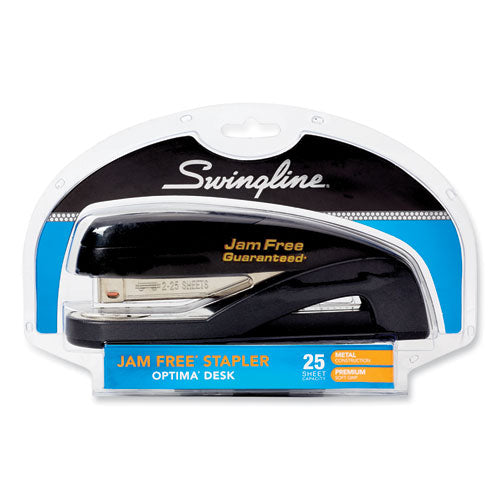 Image of Swingline® Optima Full Strip Desk Stapler, 25-Sheet Capacity, Graphite Black