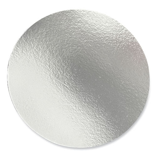 Image of Boardwalk® Round Aluminum To-Go Container Lids, Flat Lid, 7" Diameter, Silver, Paper, 500/Carton