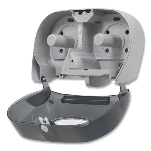 Image of Georgia Pacific® Professional Two-Roll Bathroom Tissue Dispenser, 13.56 x 5.75 x 8.63, Smoke