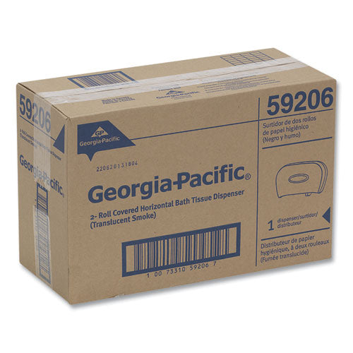 Image of Georgia Pacific® Professional Two-Roll Bathroom Tissue Dispenser, 13.56 x 5.75 x 8.63, Smoke