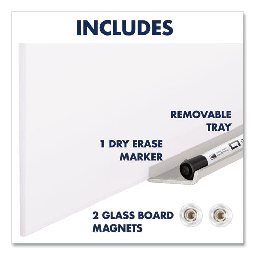 Image of Quartet® InvisaMount Vertical Magnetic Glass Dry-Erase Boards, 28" x 50", White Surface