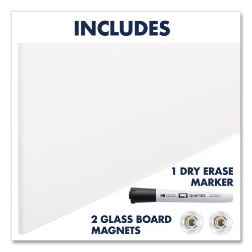 Image of Quartet® InvisaMount Vertical Magnetic Glass Dry-Erase Boards, 42" x 74", White Surface