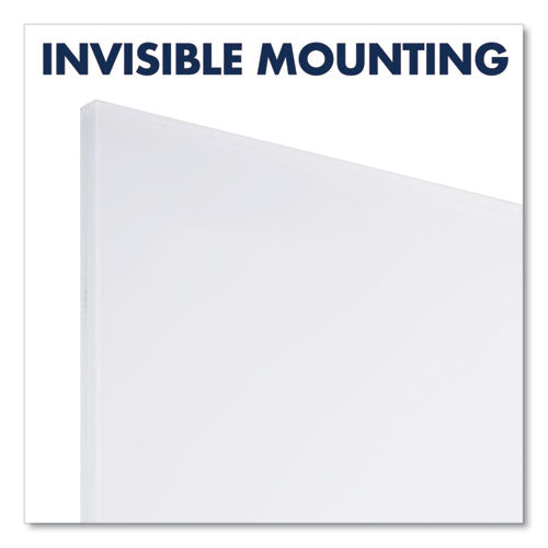 Image of Quartet® InvisaMount Vertical Magnetic Glass Dry-Erase Boards, 42" x 74", White Surface