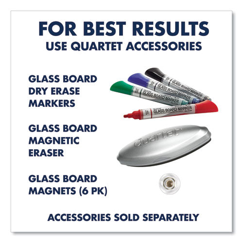 Image of Quartet® InvisaMount Vertical Magnetic Glass Dry-Erase Boards, 48" x 85", White Surface