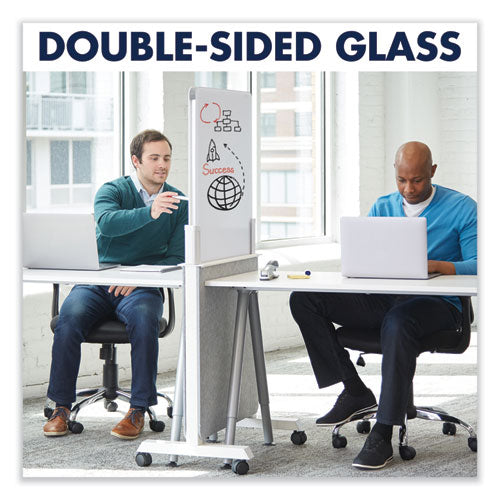 Image of Quartet® Agile Glass Dry-Erase Easel, 25.5" x 60.5", White Surface