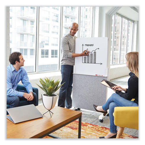 Image of Quartet® Agile Glass Dry-Erase Easel, 25.5" x 60.5", White Surface
