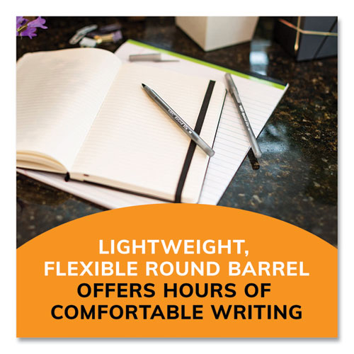 Image of BIC® Round Stic Xtra Life Ballpoint Pen, Stick, Medium 1 mm, Black Ink, Translucent Black Barrel, 144/Pack