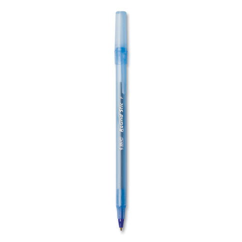 Image of BIC® Round Stic Xtra Life Ballpoint Pen, Stick, Medium 1 mm, Blue Ink, Translucent Blue Barrel, 144/Pack