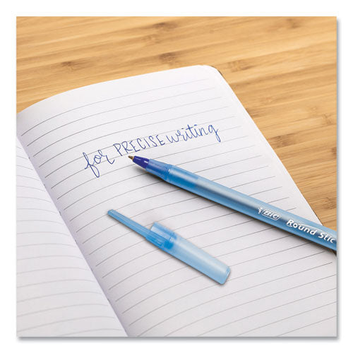 Image of BIC® Round Stic Xtra Life Ballpoint Pen, Stick, Medium 1 mm, Blue Ink, Translucent Blue Barrel, 144/Pack