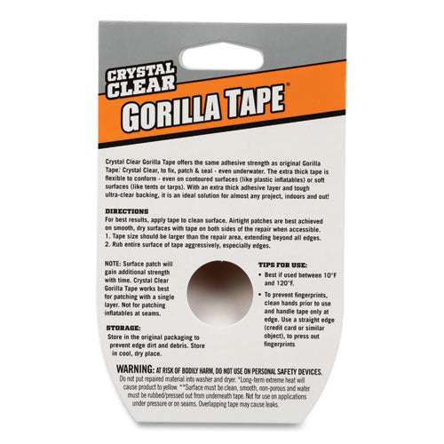 Image of Gorilla® Crystal Clear Tape, 3" Core, 1.88" x 9 yds