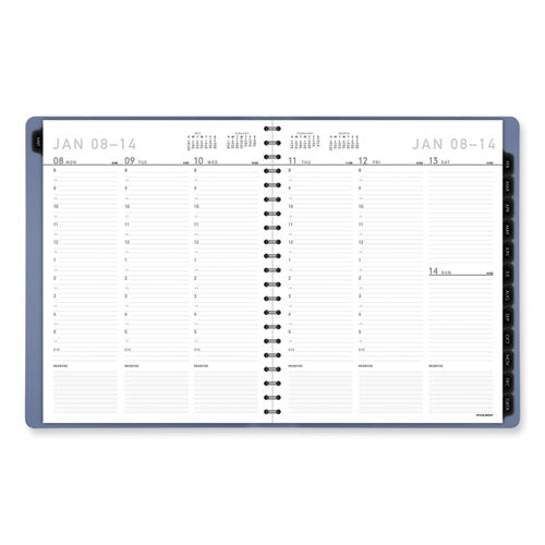 Image of AT-A-GLANCE® Contemporary Weekly/Monthly Planner, 11.38 x 9, Slate Blue Cover, 12-Month (Jan to Dec): 2025
