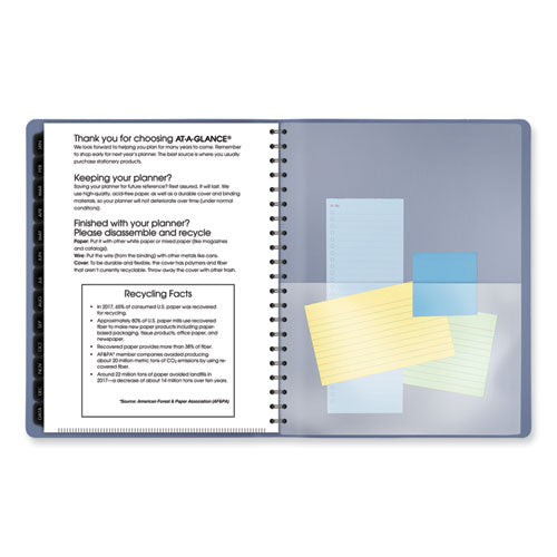 Image of AT-A-GLANCE® Contemporary Weekly/Monthly Planner, 11.38 x 9, Slate Blue Cover, 12-Month (Jan to Dec): 2025