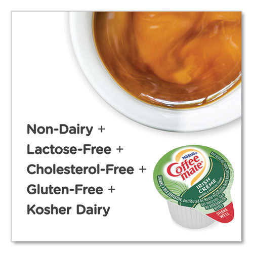 Image of Coffee mate® Bulk Liquid Coffee Creamer, Irish Cream, 0.38 oz Mini Cups, 180/Carton