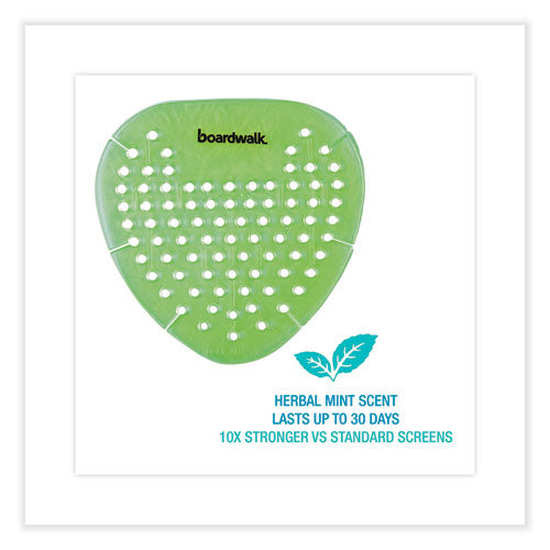 Image of Boardwalk® Gem Urinal Deodorizer Screen, Herbal Mint Scent, Green, 12/Box
