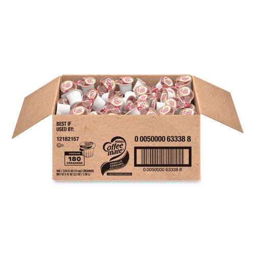 Image of Coffee mate® Bulk Liquid Coffee Creamer, Vanilla Caramel, 0.38 oz Mini Cups, 180/Carton