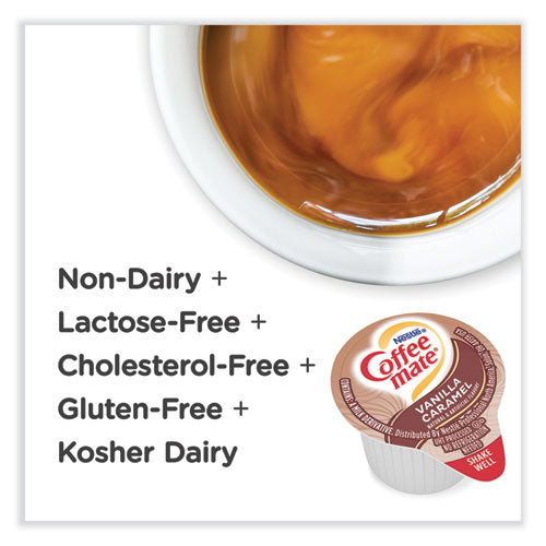 Image of Coffee mate® Bulk Liquid Coffee Creamer, Vanilla Caramel, 0.38 oz Mini Cups, 180/Carton