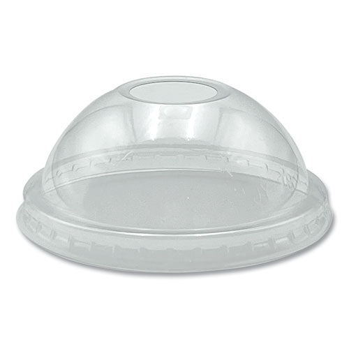Image of Boardwalk® PET Cold Cup Dome Lids, Fits 9 oz to 10 oz Cold Cups, Plastic, Clear, 100/Pack