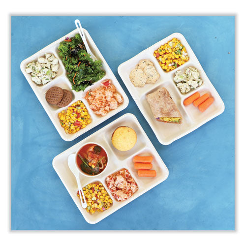 Image of World Centric® Fiber Trays, 5 Compartments, 8.5 x 10.24 x 1.01, Natural, Paper, 400/Carton
