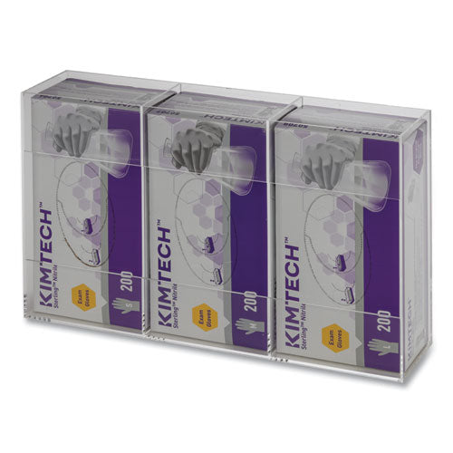 Image of Kantek Triple Glove Dispenser, 10 x 4 x 16, Clear