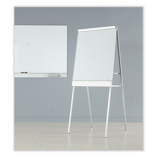 Image of Iceberg Polarity Height Adjustable Dry Erase Flipchart Easel, 30" x 38", White Surface, Silver Metal Frame