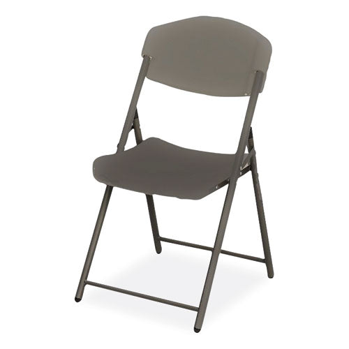 Image of Iceberg Rough n Ready Commercial Folding Chair, Supports Up to 350 lb, 18" Seat Height, Charcoal Seat/Back, Charcoal Base, 4/Pack