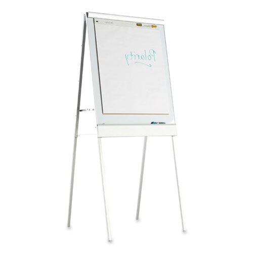 Image of Iceberg Polarity Height Adjustable Dry Erase Flipchart Easel, 30" x 38", White Surface, Silver Metal Frame