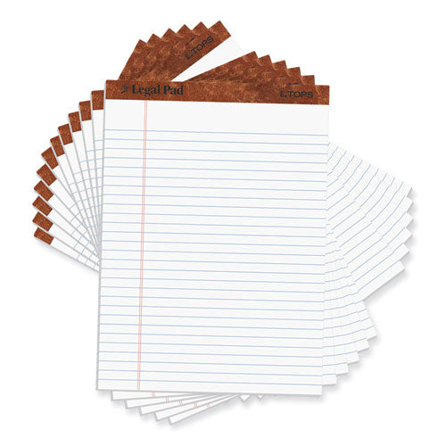 Image of TOPS The Legal Pad Ruled Perforated Pads, Wide/legal Rule, 50 White 8.5 X 11.75 Sheets, Dozen
