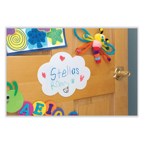 Image of Pacon® Self Stick Dry Erase Clouds, Laminated Foam Surface, 7" x 10", White, 10/Pack