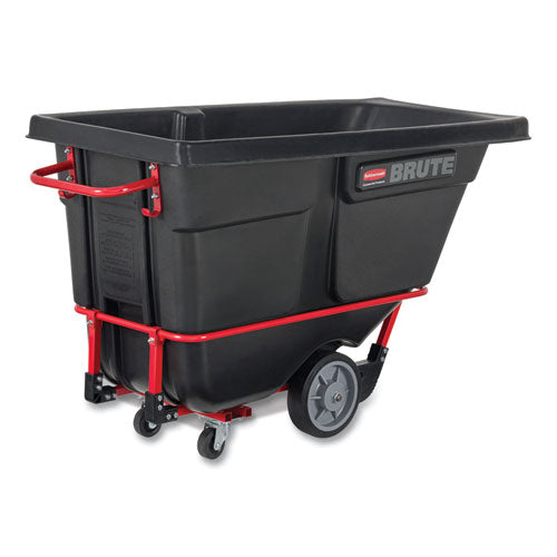 Image of Rubbermaid® Commercial 1 cu yd BRUTE Rotomolded Tilt Truck, 1,250 lb Capacity, Black