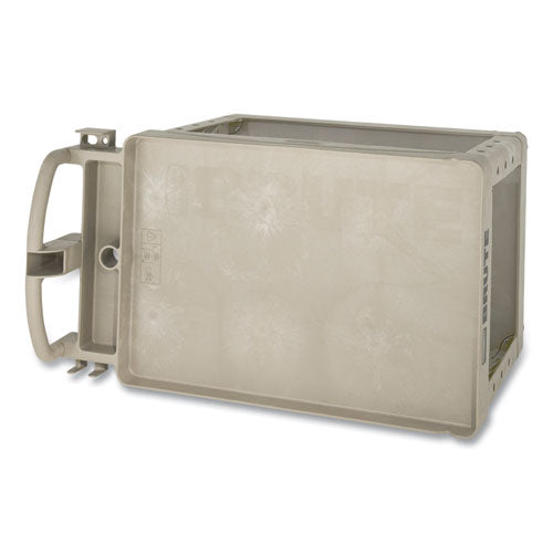 Image of Rubbermaid® Commercial BRUTE Heavy-Duty Utility Cart with Lipped Shelves, Plastic, 2 Shelves, 500 lb Capacity, 17.13" x 38.5" x 38.88", Beige