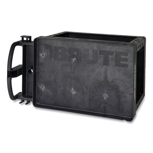 Image of Rubbermaid® Commercial BRUTE Heavy-Duty Utility Cart with Lipped Shelves, Plastic, 2 Shelves, 500 lb Capacity, 17.13" x 38.5" x 38.88", Black