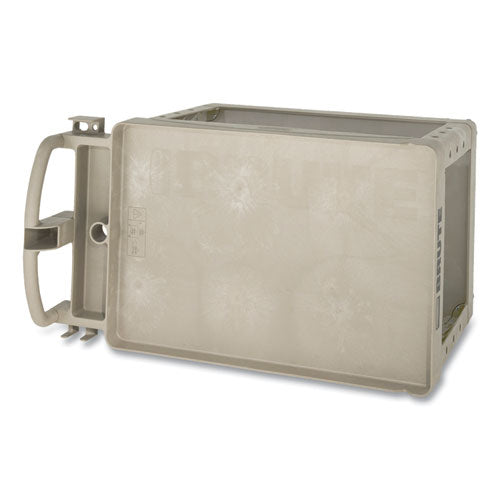 Image of Rubbermaid® Commercial BRUTE Heavy-Duty Utility Cart with Lipped Shelves, Plastic, 2 Shelves, 500 lb Capacity, 25.9" x 45.2" x 32.2", Beige