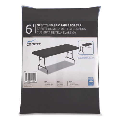 Image of Iceberg iGear Fabric Table Top Cap Cover, Polyester, 30 x 72, Black