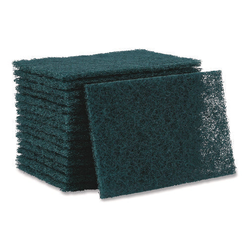 Image of Boardwalk® Heavy-Duty Scouring Pad, 6 x 9, Green, 15/Carton