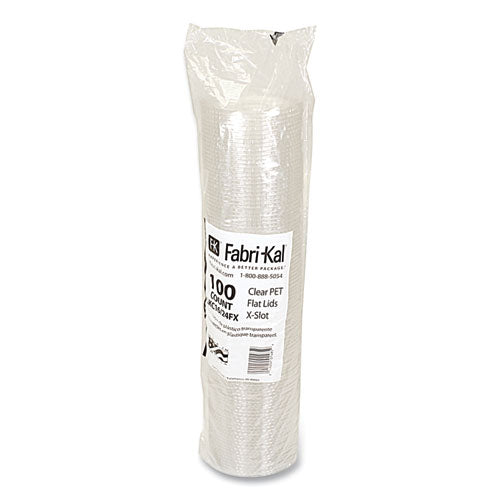 Image of Fabri-Kal® Greenware Cold Drink Lids, X-Slot, Fits 16 oz to 24 oz Cold Cups, Plastic, Clear, 1,000/Carton