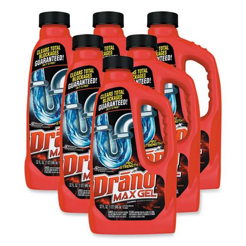 Image of Drano® Max Gel Clog Remover, 32 Oz Bottle, 12/carton
