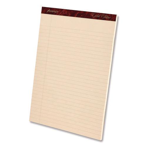 Image of Ampad® Gold Fibre Writing Pads, Narrow Rule, 50 Canary-Yellow 5 X 8 Sheets, 4/pack